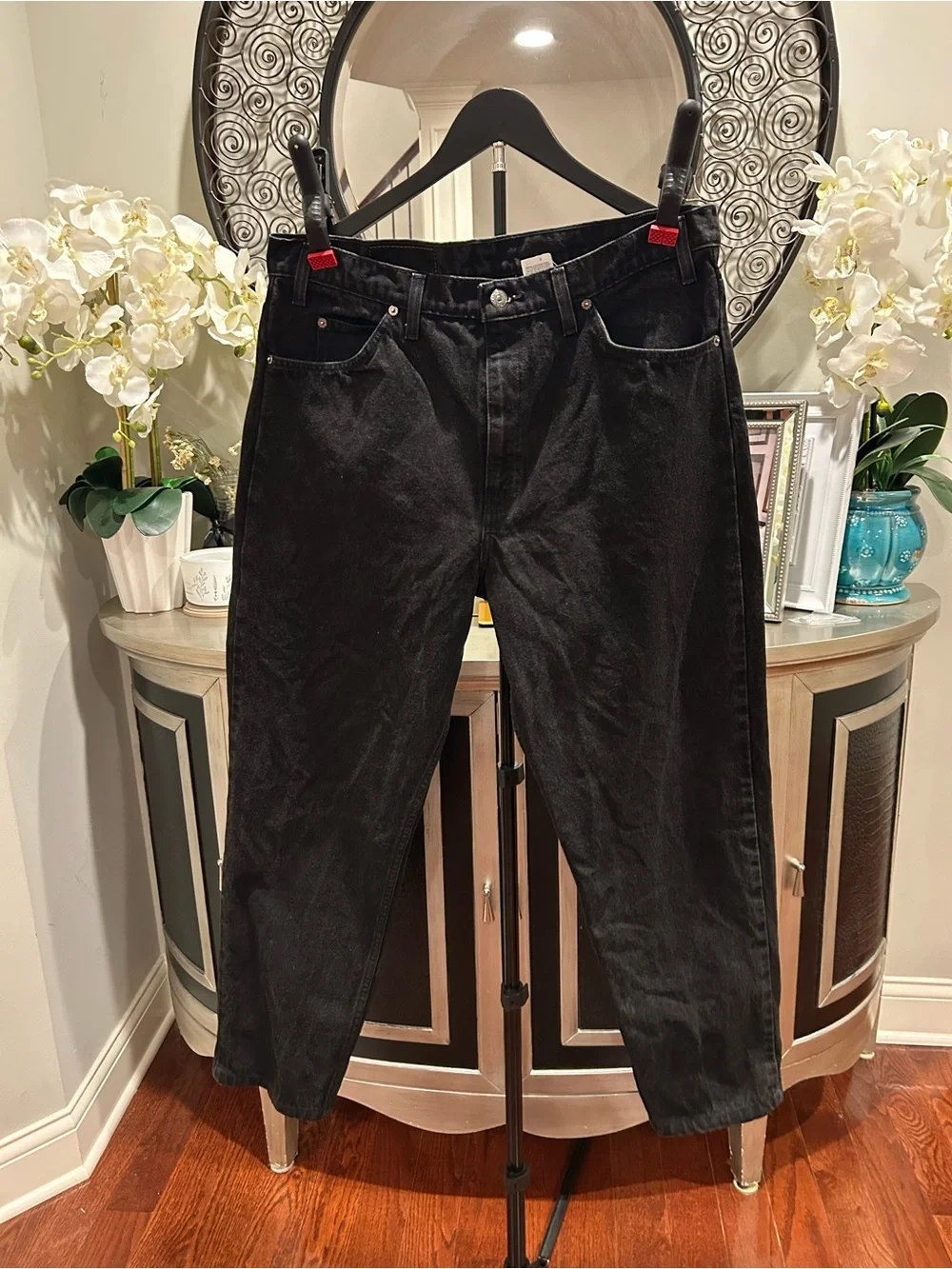 ORANGE tag Levi's  550 Black Relaxed Men's Jeans